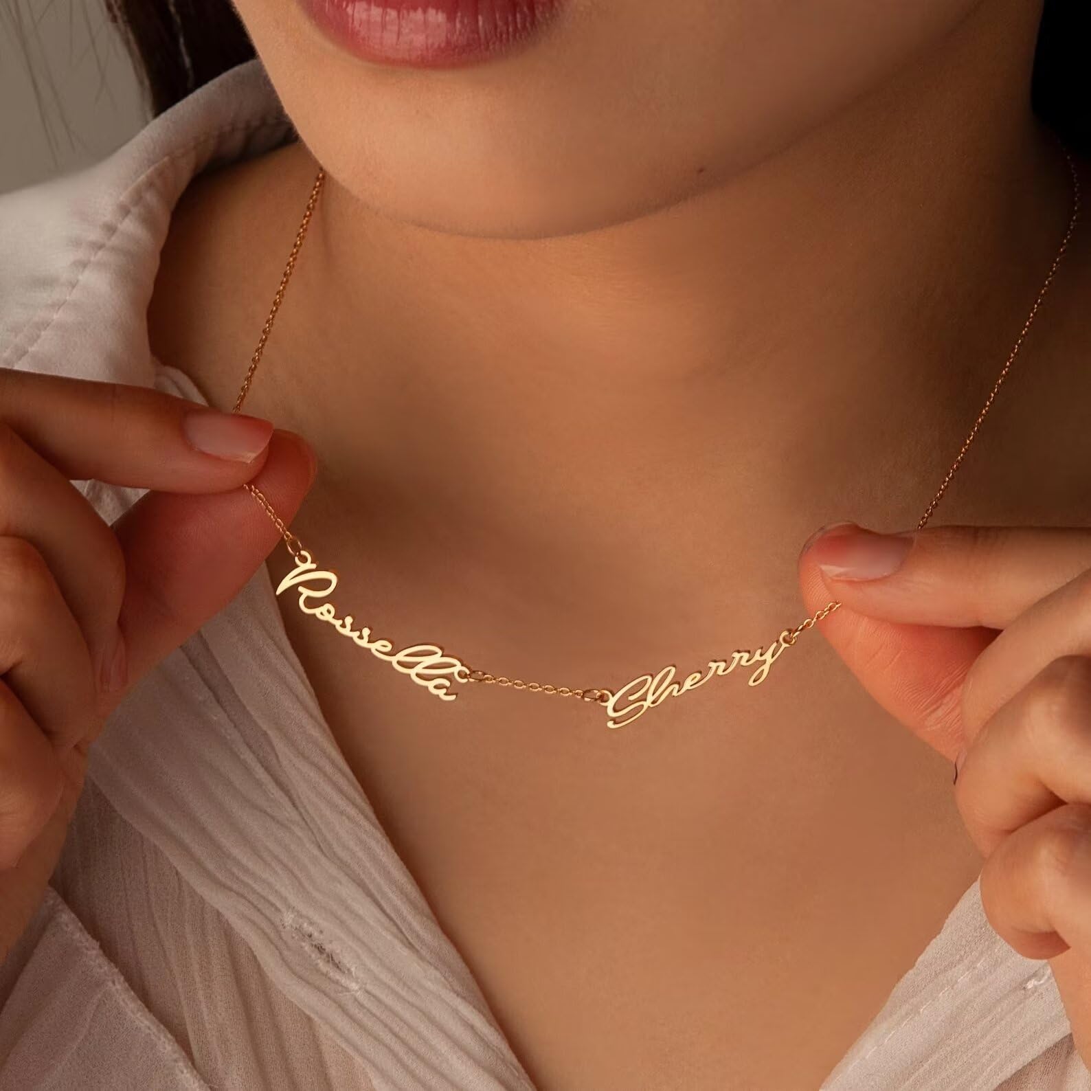 HongyuMininmalist - Collana di famiglia multinome per la mamma - Gioielli personalizzati Regali per la festa della mamma - Collana con più nomi
