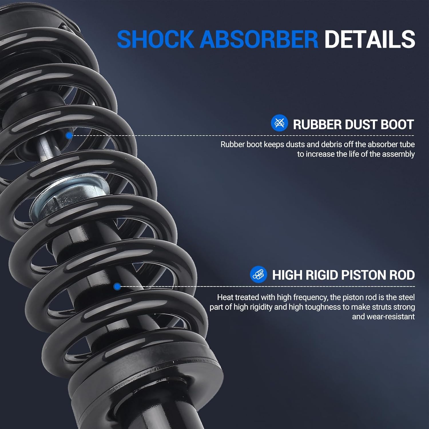 Autoround pair 171111 Front Complete Strut Shock Absorbers w/Coil Spring Assembly Compatible with Dodge Ram 1500 2006 2007 2008 4WD