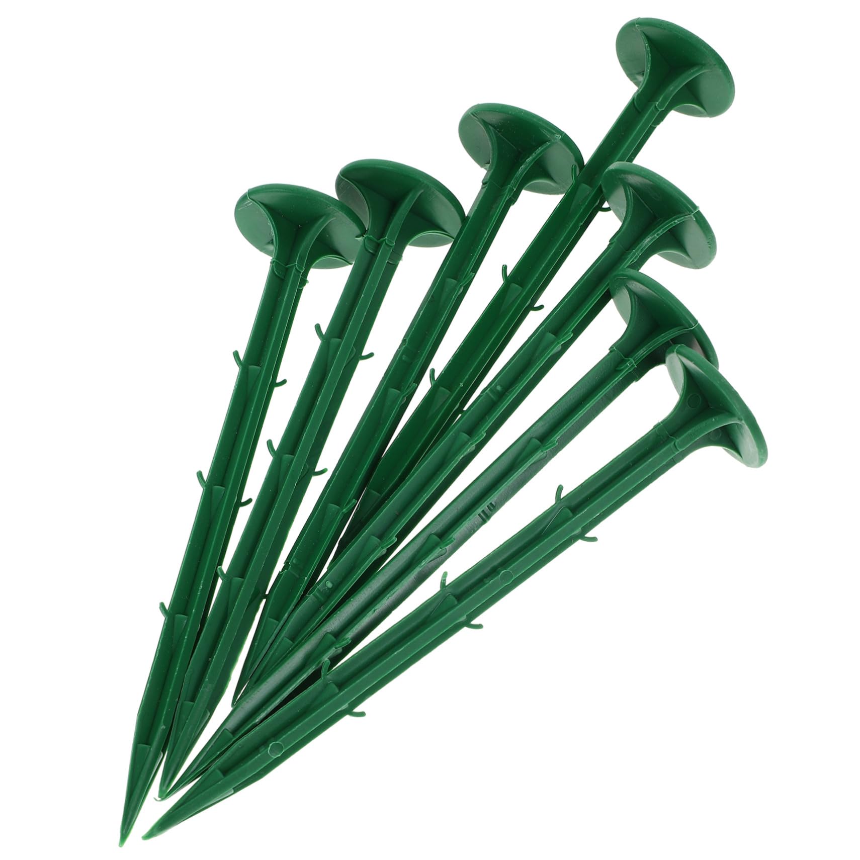 Piquets de Sol en Plastique Verts 100 Pièces à Barbes pour Jardin