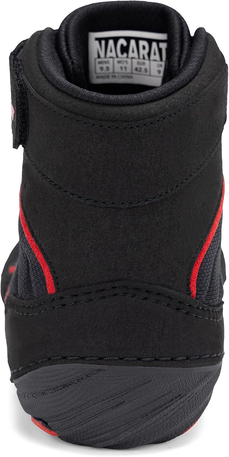 NACARAT Men's Wrestling Shoes – High Top Boxing Boots & Weightlifting Sneakers with Non-Slip Sole, Breathable Mesh Combat Sports Footwear for Gym, Squat, and Deadlift