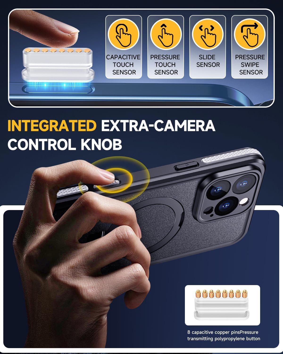 Lanhiem Magnetic for iPhone 16 Pro Max Waterproof Case, Dustproof Case Built-in Screen Protector, [Fit for MagSafe] [Invisible Stand] Shockproof Heavy Duty Underwater Case for 16 Pro Max (Black) - Image 3