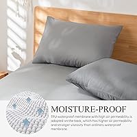 Vista 4 de Protector de colchón impermeable, tamaño King, suave, transpirable, sin ruido, bolsillo profundo para colchones de 8 a 14 pulgadas, lavable