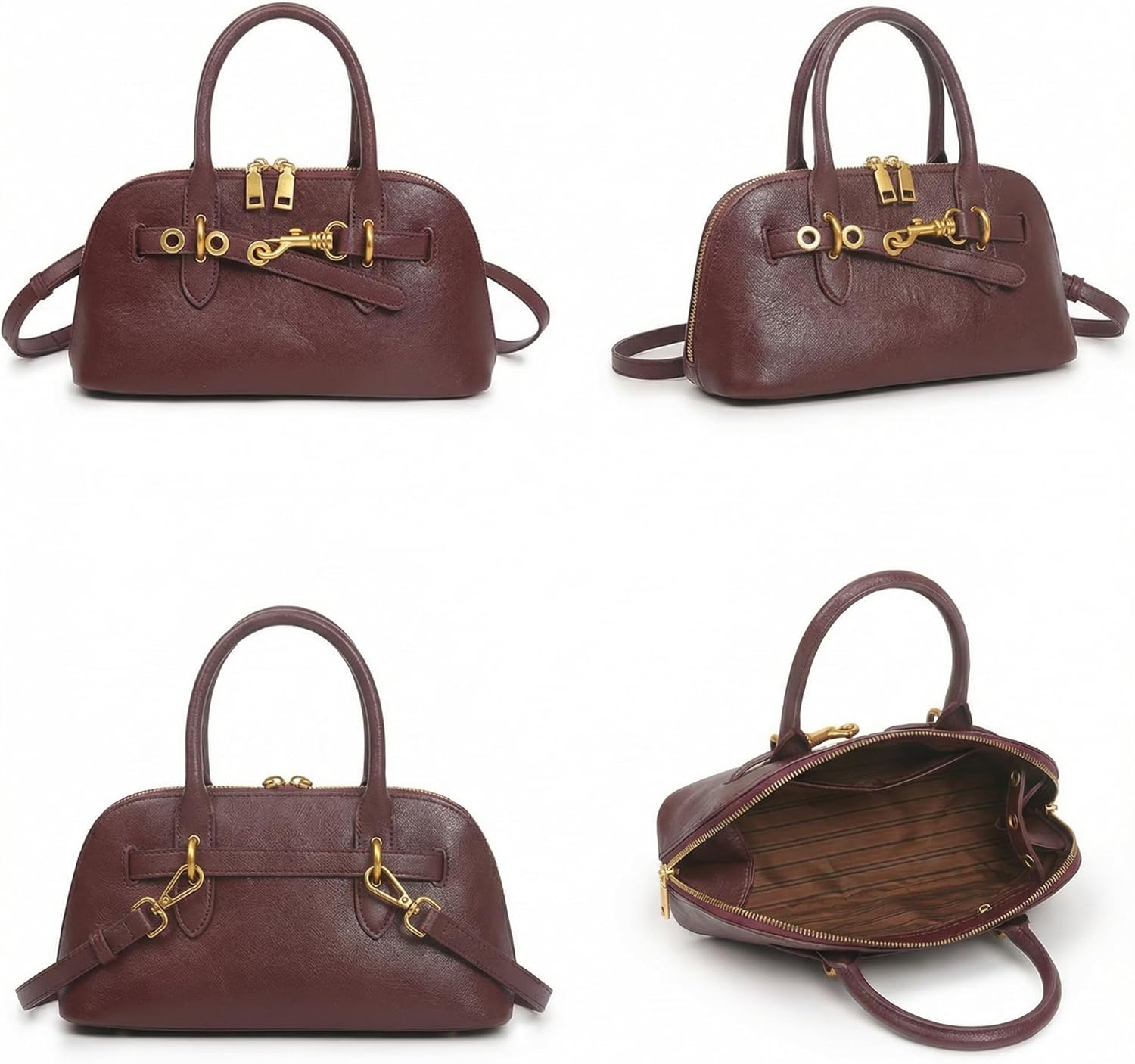 Small Genuine Leather Crossbody Bags for Women Top Handle Satchel Shoulder Purse Handbags - Image 7