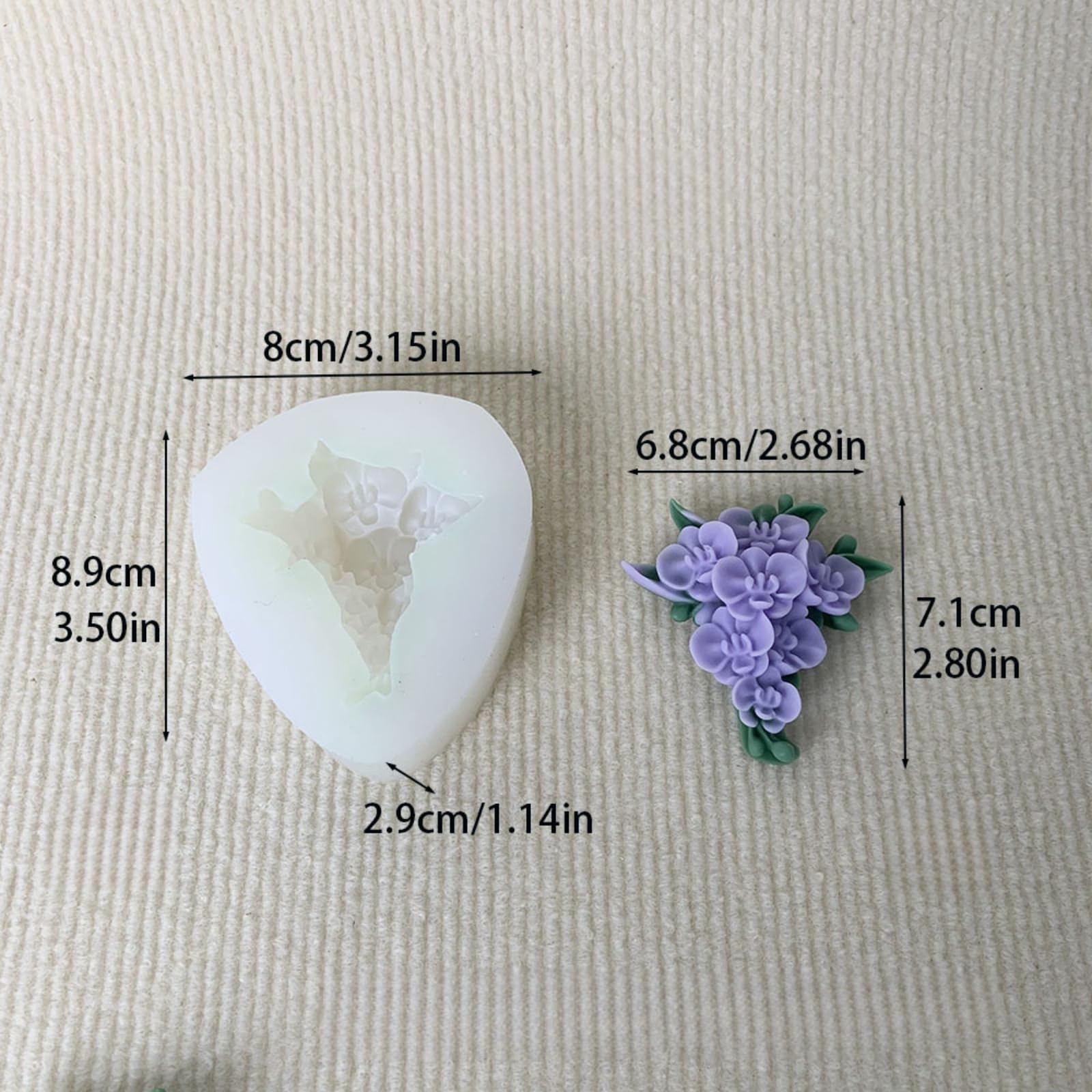 3D Flower Bouquet Candle Soap Silicone Molds Fondant Chocolate Candy Cake Decorating Mould Resin Clay Baking Pastry Tools (Moth Orchid)