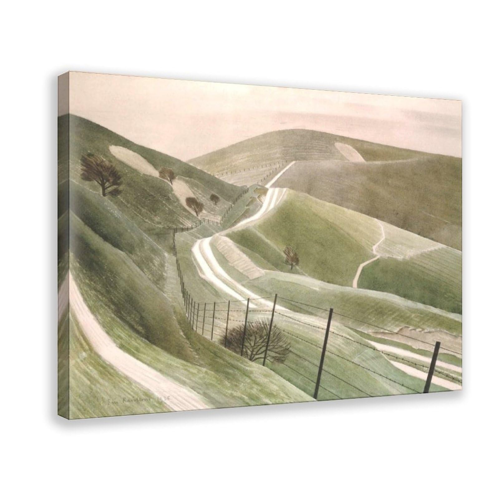 Chalk Paths by Eric Ravilious Poster Bedroom Canvas Decor Print Wall Art Office Room Aesthetic Decor Gift 16x24inch(40x60cm)