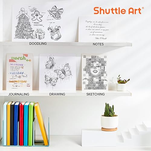 Miniatura 6 de Shuttle Art Paquete de suministros escolares y de trabajo, paquete de 11 bolígrafos de tinta de gel suave en tinta negra, punta de 0.020 in +