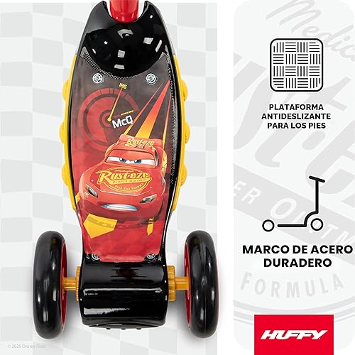 Vista 4 de Huffy Toddler 3-Wheel Scooter for Kids, Multiple Colors & Licensed Character Graphics, Ages 3+, Durable Steel Frame, Wide Non-Slip Deck, Stable