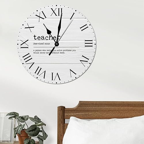 Miniatura 209 de Reloj de PVC con definición psicológica, reloj de pared grande con números romanos inspiración, refranes de inspiración de 12 pulgadas, significado