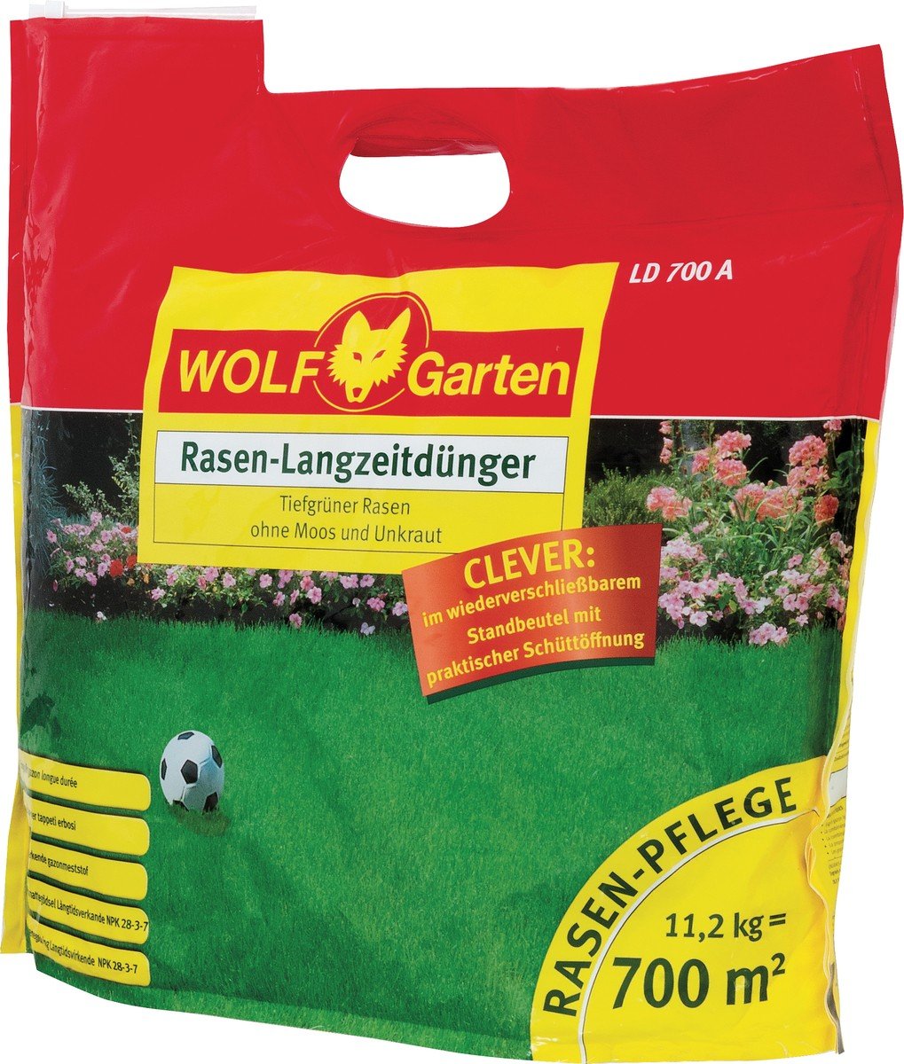 Wolf Garten Rasen-Langzeitdünger, organisches Material, grün, 20 x 10 x 10 cm, 636049