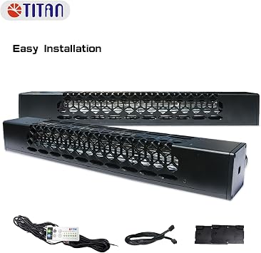 TITAN 12V DC RV Fridge Ventilation Cooling Fan, Perfect Shape For American RV Side Vents, Easy installation, Adjustable Temperature Settings, IP55 Waterproof TTC-SC60(A)