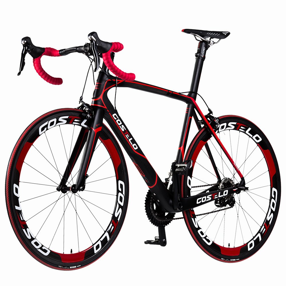 Costelo cento 1 SR strada bicicletta bicicletta completa in fibra di carbonio Carbon Frame, manubrio, stelo, carbonio ruote 50 mm 6 livello Groupset