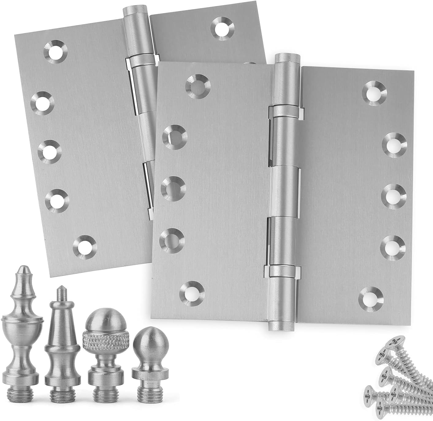 Embassy Door Hinge Solid Brass – 5 x 5 Inch, Heavy Duty, Satin Nickel, Ball Bearings, Rust Resistant Stainless Steel Pin, Architectural Designer Grade, Home Improvement, 3 Pack