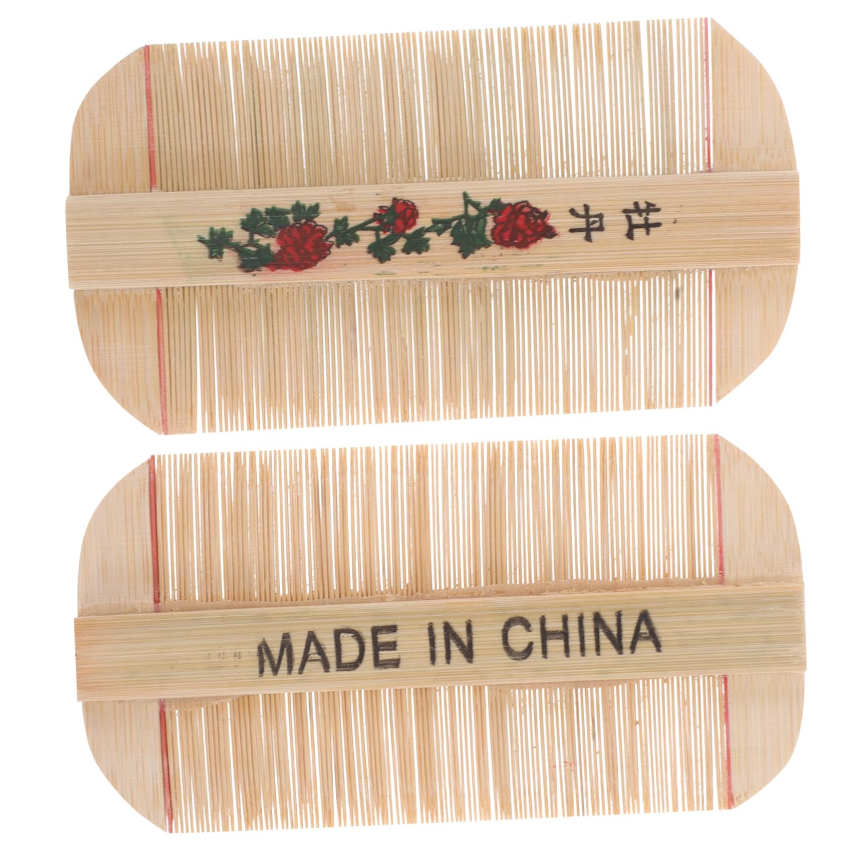 Anneome Bamboo Comb Set Double Sided Fine Tooth Scalp Comb for Dandruff Pet Hair Grooming Natural and Gentle