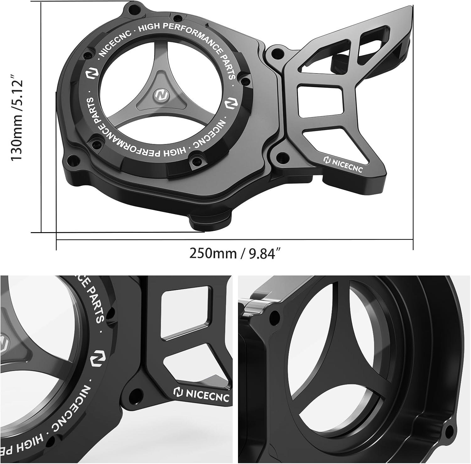 NICECNC Sprocket Cover Motor Engine Cap Compatible with Yamaha YZ65 2018-2023 YZ80 1993-2001 YZ85 2002-2023 See Fitment, CNC Machined, Black