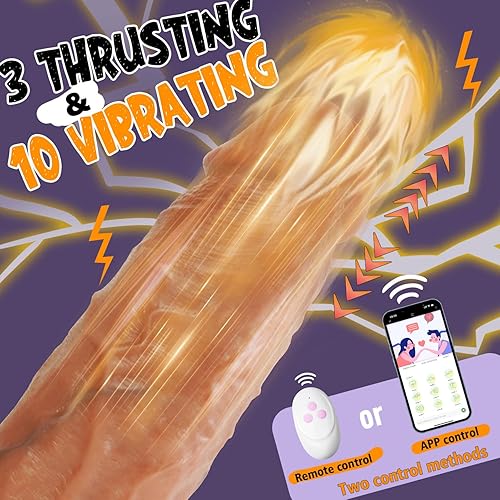 Miniatura 4 de Consolador grande de empuje único de 10.5 pulgadas con aplicación, consolador vibrador grande 5 en 1, juguete sexual para hombres y mujeres,