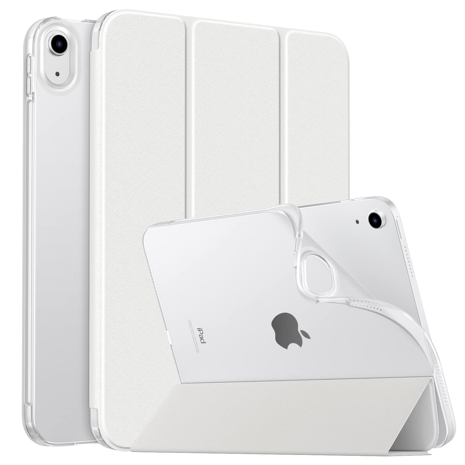 MoKo Custodia Protettiva per iPad (A16) 11a Generazione 11 Pollici 2025/10a Gen 10,9 Pollici 2022,iPad Cover in TPU e Pelle PU con Chiusura Magnetica,Sostegno,Auto Riattivazione/Standby,Bianco