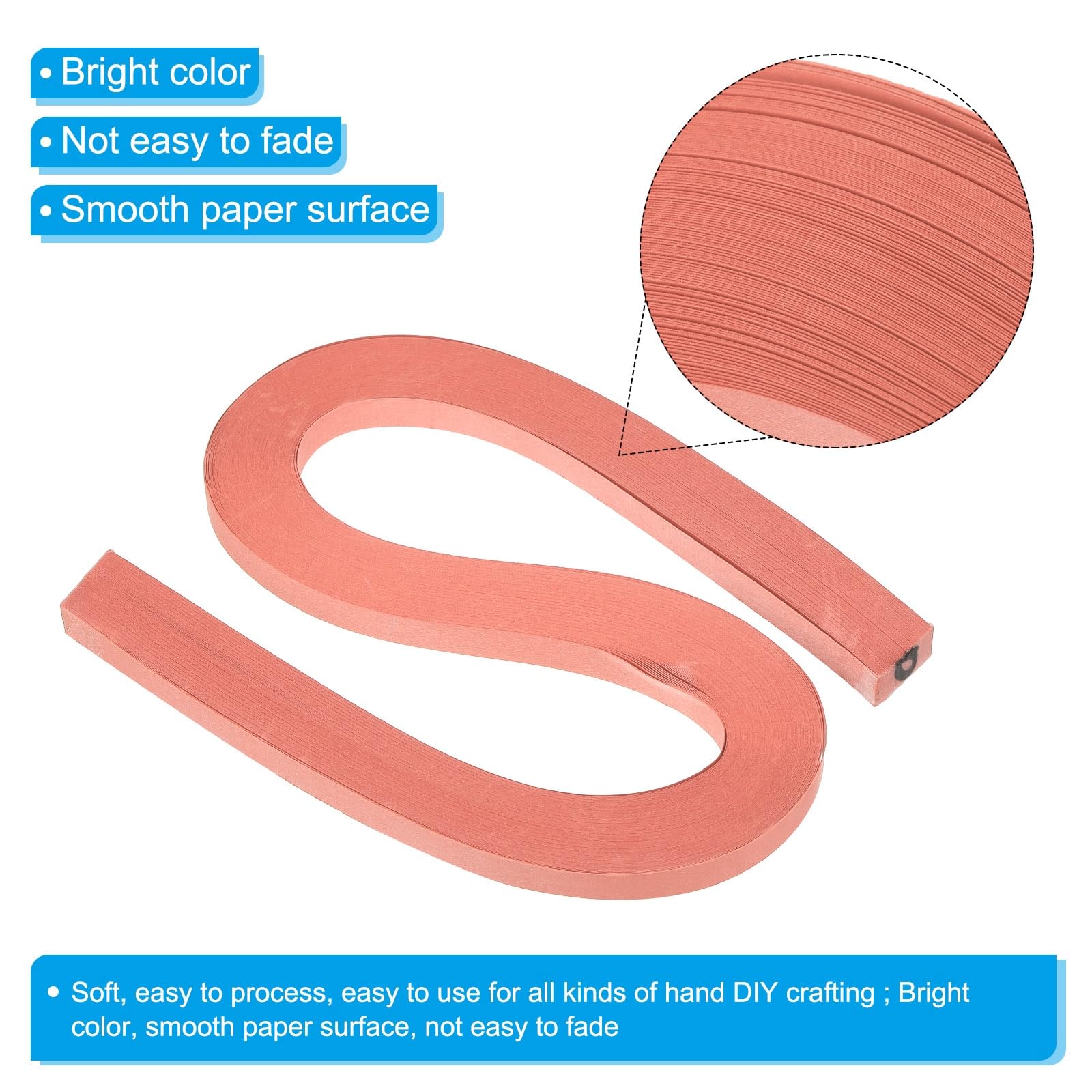PATIKIL 240pcs Quilling Strips Paper 3/8"(10mm) 21"(54cm) Origami Paper Quilling Strip for Art DIY Craft Christmas Coral Pink - Image 3