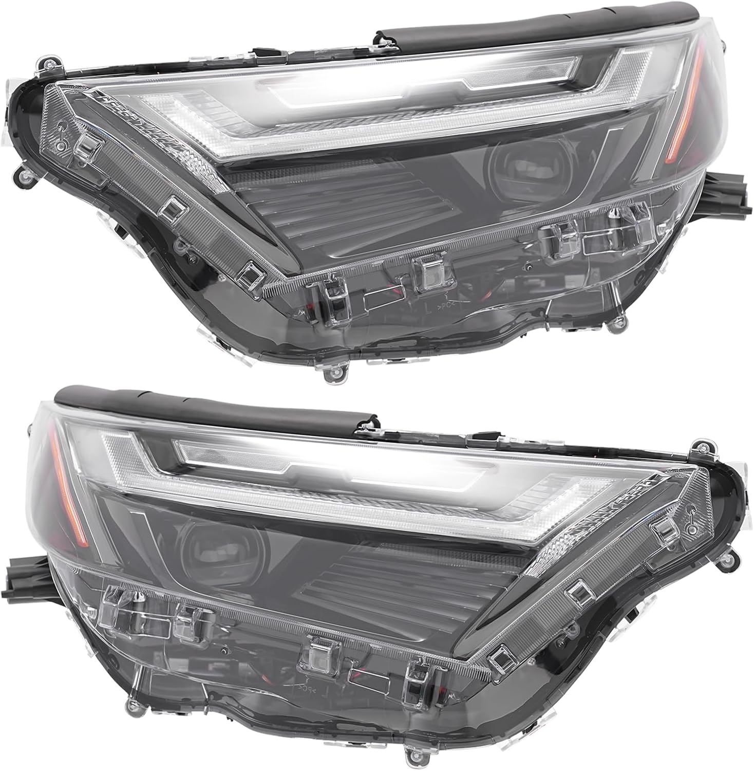 LED Headlight Assembly for 2022 2023 Toyota RAV4 XLE, Left and Right Set with Daytime Running Lights DRL, Black Housing - Replaces OEM 8115042D90 811100R360 (A pair)