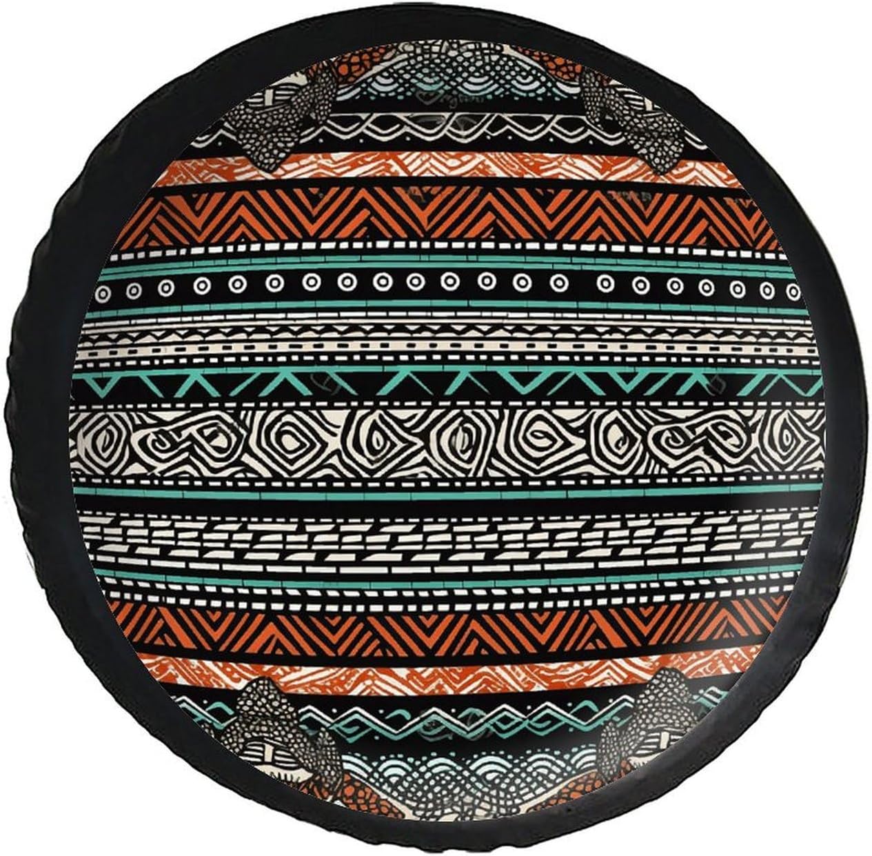 28"-34" Thickening Spare Tire Cover Ethnic Turtle Striped Waterproof Leather Tire Wheel Cover for Trailer Jeep RV SUV