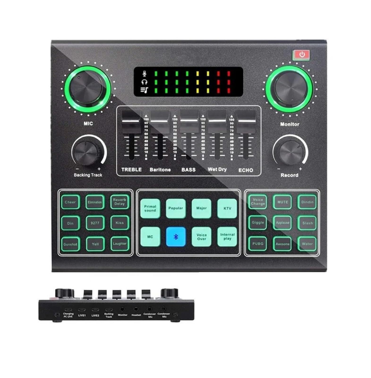 Mixer Audio, V9SJ Mixer Audio Scheda Microfono Portatile Suono Nel Commutatore Giochi Vocali Registrazione Trasmissione Per Karaoke per streaming live