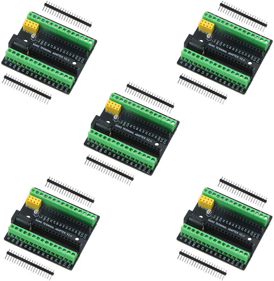 Terminal Expansion Adapter Board Compatible with Arduino Nano V3.0 AVR ATMEGA328P with NRF2401+ Expansion Interface, DC Power Supply Interface (5PCS)