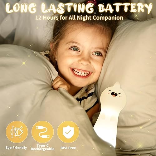 Miniatura 6 de ShaArkMango Linterna con luz nocturna para niños, recargable LED regulable luz nocturna para habitación de niños que brilla en la oscuridad,