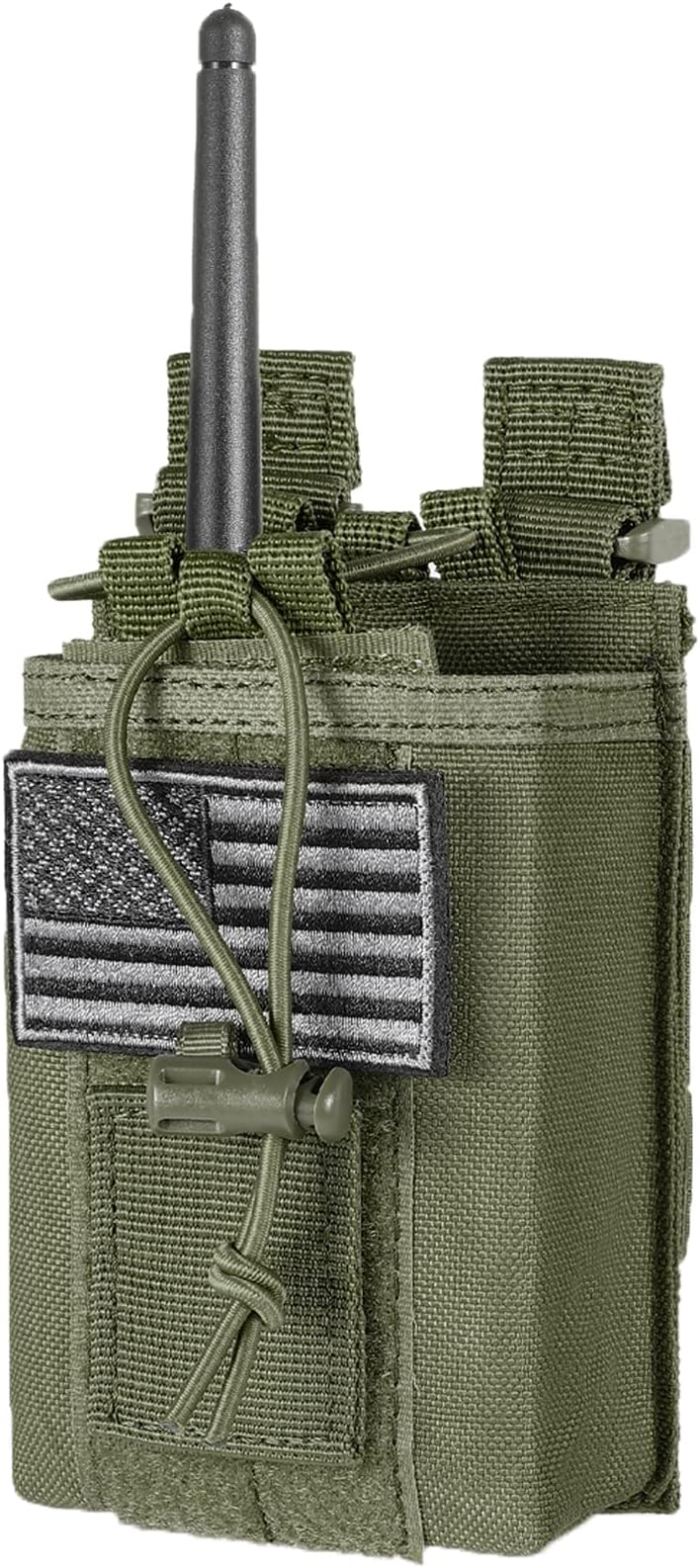 FRTKK Tactical Radio Holder Radio Holster Molle Radio Pouch Universal Radio Case Military Heavy Duty Radio Bag for Police Firefighter Two Ways Walkie Talkies Vest (Army green)