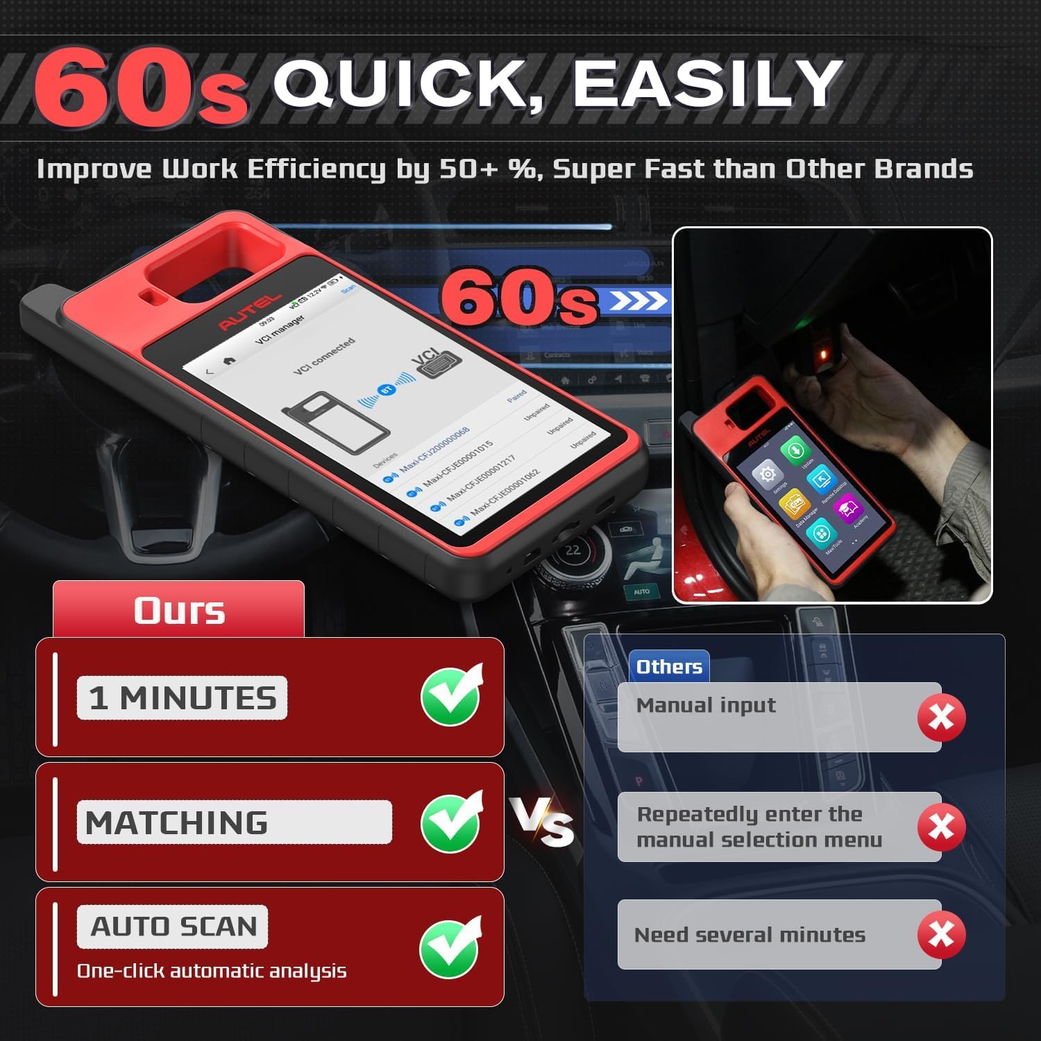Autel Scanner MaxiIM KM100 (X), 2026 OBD2 Diagnostic Scan Tool, Lifetime Free Updates, Compatible with 99% Cars, Auto Scan, V200 Wireless Conneciton, OS 9.0, 2GB+64GB, No IP Limited, Multilingual