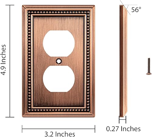 Vista 91 de Henne Bery Sunken Pearls - placa decorativa de pared para interruptor (Palanca simple, 2 unidades, níquel satinado)