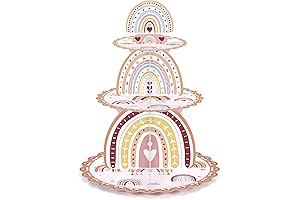 Zopeal Rainbow Party Favors 3 Tier Cupcake Stand