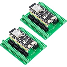 2 Pack ESP32-S3-DevKitC-1-N16R8 Development Board with Expansion Board Kit Integrated 2.4GHz WiFi Bluetooth 5.0 ESP32-S3-WROOM-1 Processor Dual Type C Interface for ArduinoPre-Soldered