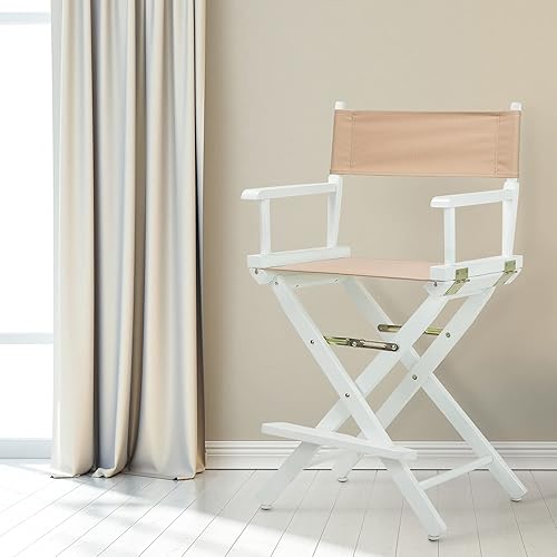 Miniatura 467 de Silla de Director de 18" Marco Blanco Lona Rosa