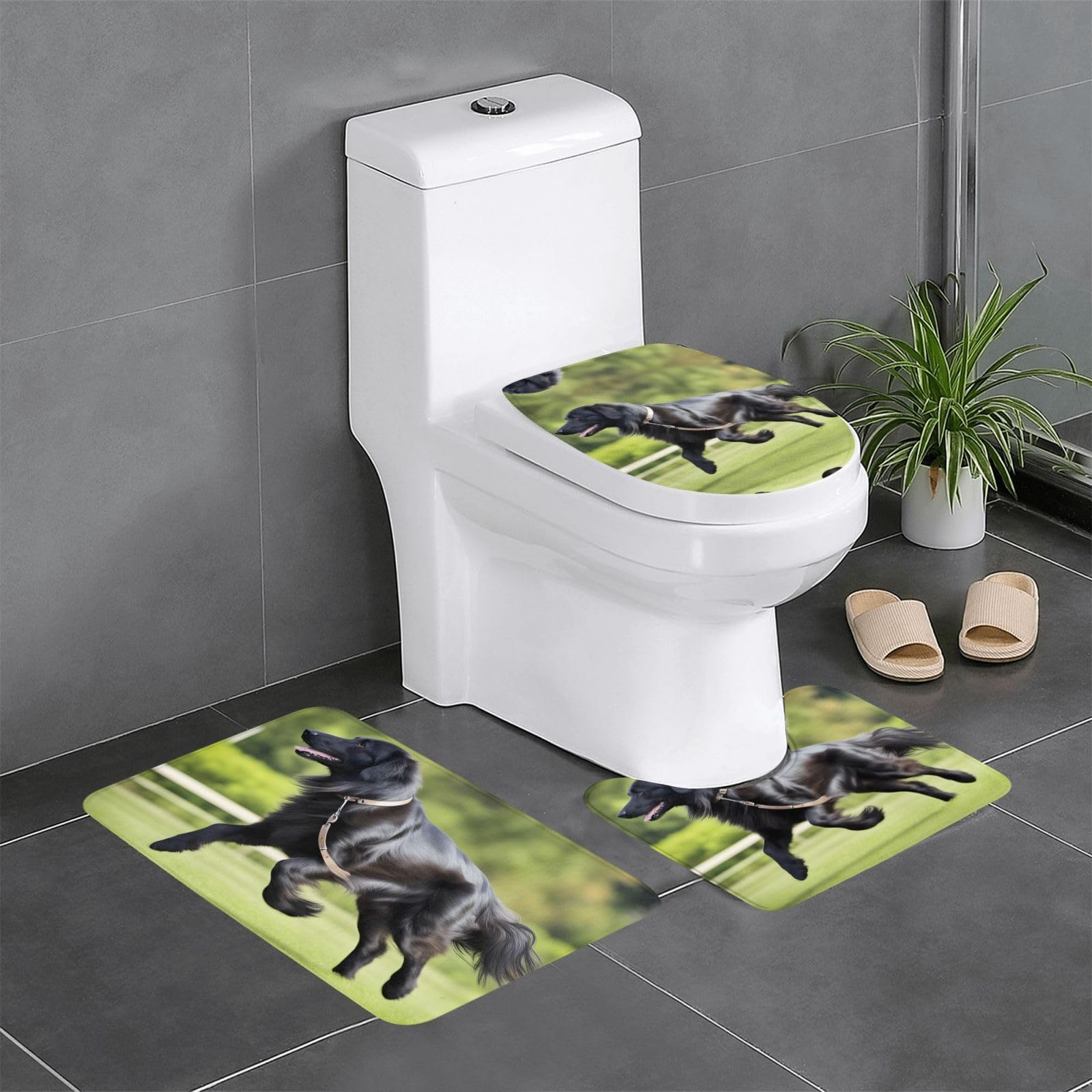Tapis de salle de bain pour toilettes et coiffeuse avec motifs de Retrievers