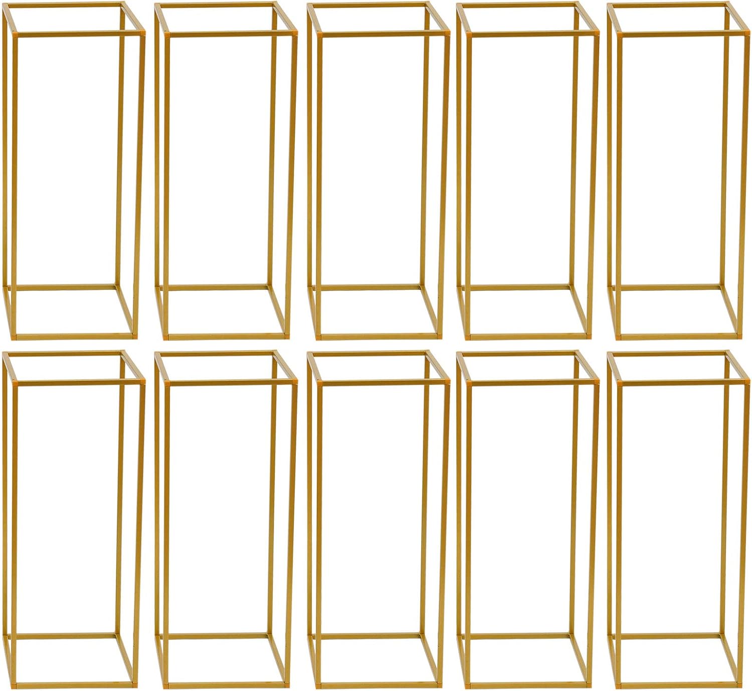 10 PC Gold Wedding Centerpieces for Table, 23.6 Inch Flower Stand Metal Column Tables Set for Decoration Business Celebrations, Birthday Parties, Themed Events