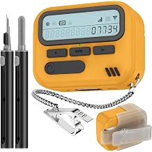 Pager Case for AirPods Pro 3 Case 2025 with Lock & Cleaner Kit,Sturdy Hard PC Protective Cover for Apple AirPods Pro 3rd Generation Case for Men Women,AirPods Pro 3 Accessories with Keychain-Yellow