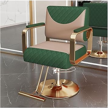 Hair Salon Chair for Hair Stylist, Styling Chair with Wide Cushion, Professional Hydraulic Barber Chair, Beauty Salon & Spa Equipment,Gold,1