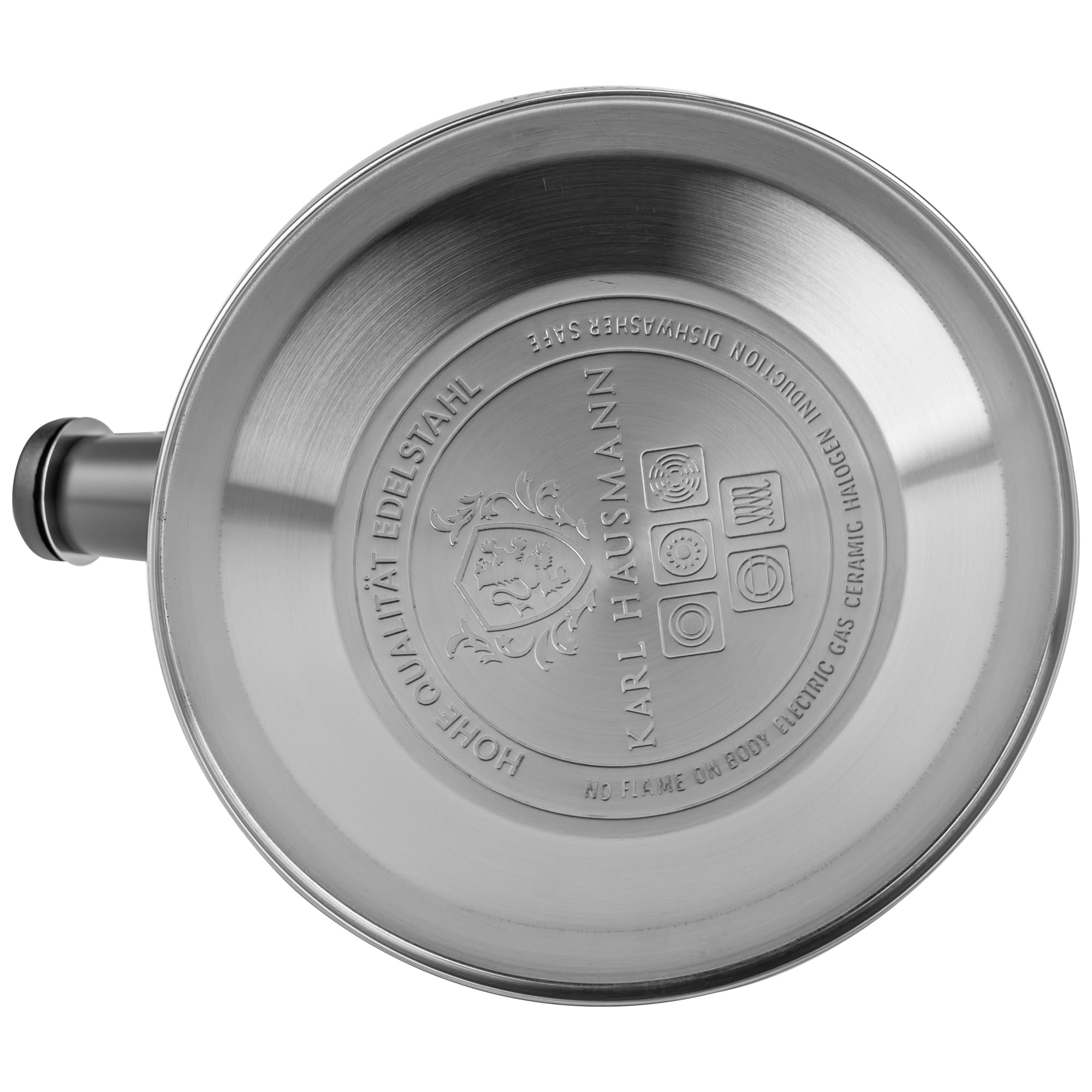 KARL HAUSMANN Bouilloire Induction 2,5L Inox avec Sifflante - Gris Theiere Cuisine pour Plaque Gaz, Vitrocéramique et Électrique - Grande Capacité Eau Chaude avec Couvercle Amovible