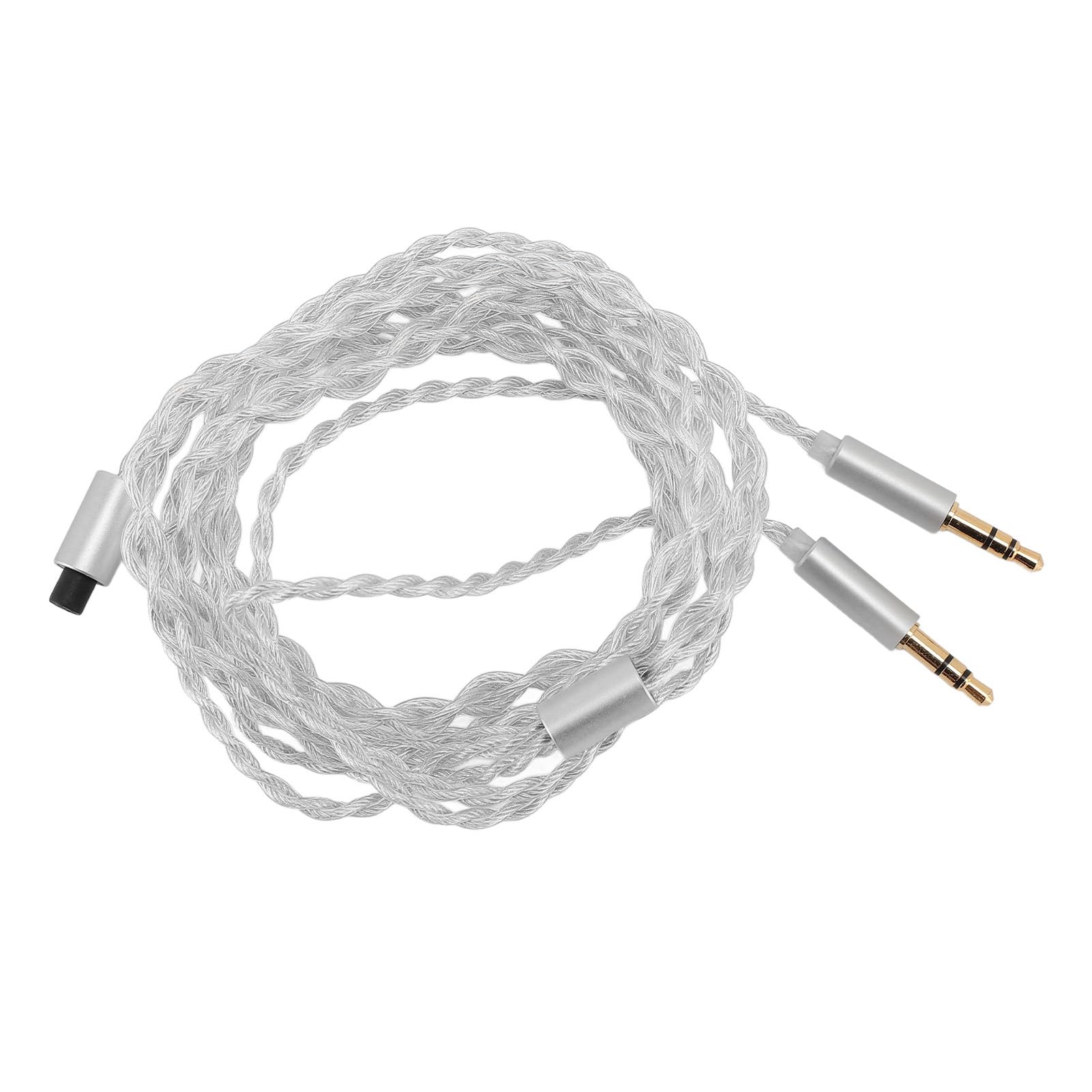 Cable Divisor en Y para Auriculares de 49,21 Pulgadas, Cable Adaptador Hembra Dual de 3,5 Mm a 2,5 Mm Y 4,4 con Enchufes Reemplazables, para Auriculares HE400 Ananda Sundara (Plata)