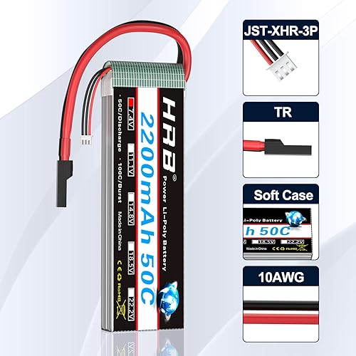 Miniatura 3 de HRB 2S 7.4V 2200mAh LiPo Batería TR Plug 50C 100C Compatible con RC Avión, Helicóptero RC, Coche RC, Camión RC, Barco RC