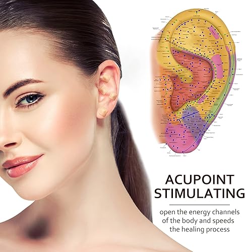 Miniatura 5 de ROSENICE 600 unidades de semillas de acupuntura Vaccaria desechables para prensas de oído, kit de acupresión de semillas de oído multicondición (10