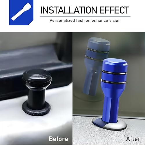 Miniatura 4 de 4 piezas de cubierta para pomo de cerradura de puerta interior de automóvil, metal antiarañazos antioxidante, pestillo de puerta de seguridad,