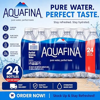 Aqua-fina Bottled Water, 16.9 Ounce 24 Bottles-