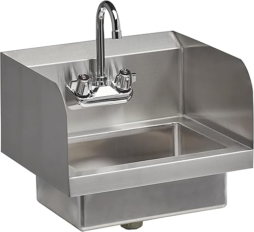 Miniatura 9 de ROCKPOINT Fregadero de cocina comercial de acero inoxidable con 2 compartimentos, plateado 41 pulgadas de ancho x 23.3 pulgadas de profundidad x