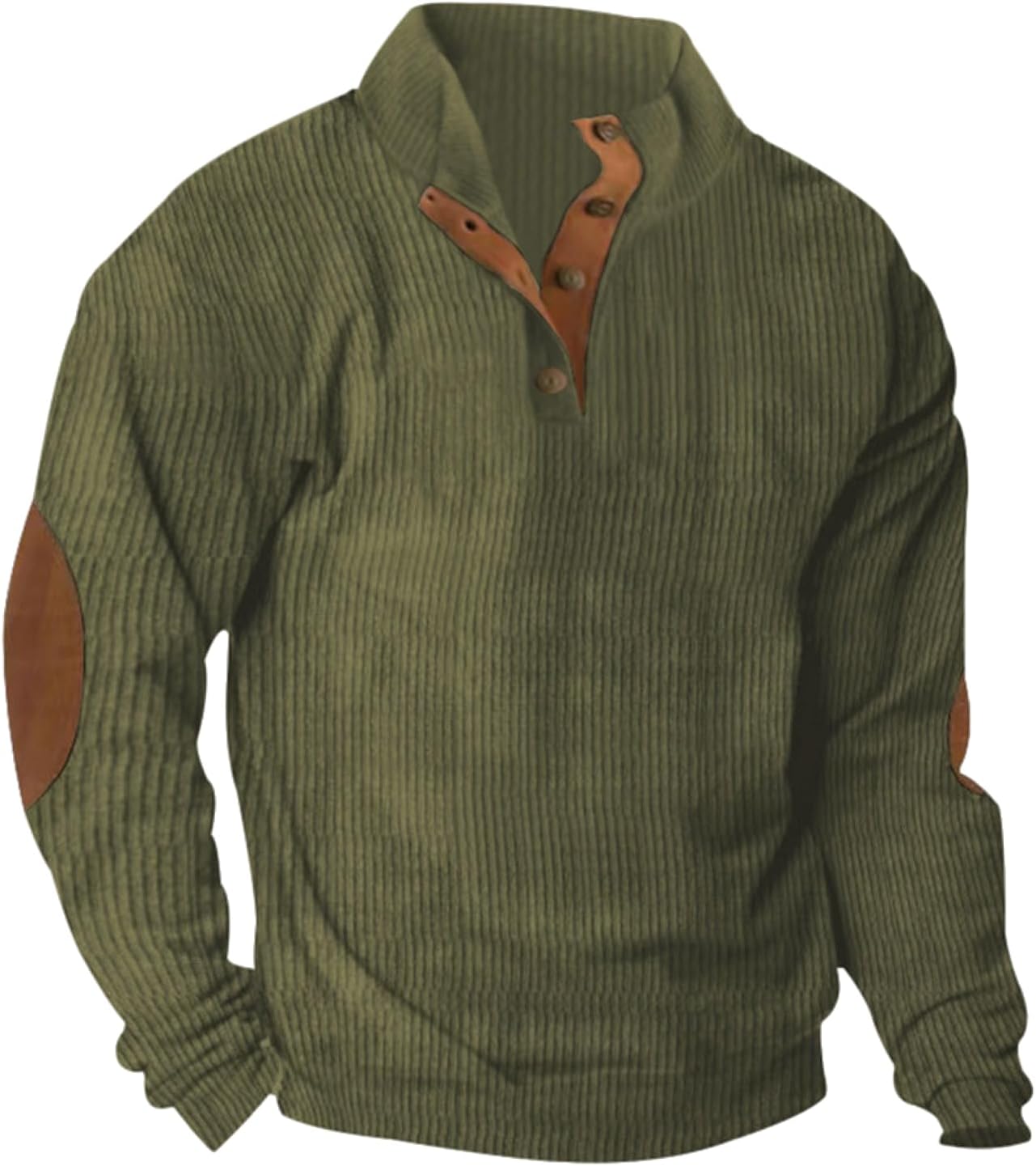 Mens Sweatshirt Long Sleeve Stand Collar Pullover Lightweight Casual Button up Sweatshirt Fall Corduroy Sweatshirts