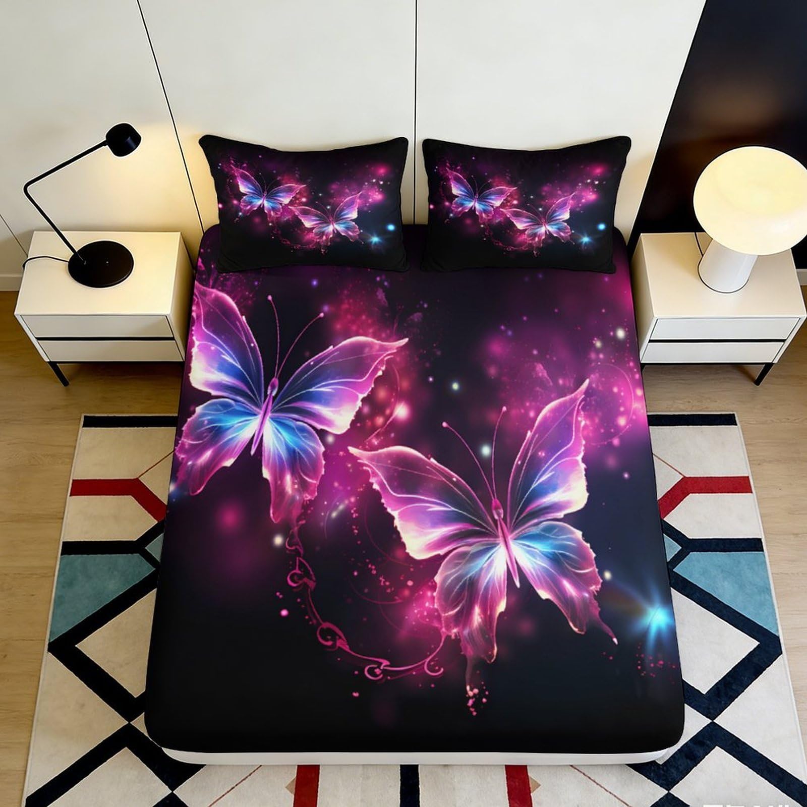 3D Printed Cartoon Snail Fitted Sheet Microfiber Non-Slip Deep Pocket Cartoon Snail Mattress Fitted Cover for Bedroom Bedding 140x200x25cm