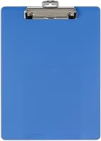Officemate Recycled Blue Plastic Clipboard for 8.5x11 Sheets - Strong Low-Profile Metal Clip, Briefcase-Friendly