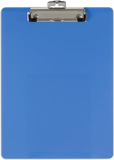Officemate Recycled Blue Plastic Clipboard for 8.5x11 Sheets - Strong Low-Profile Metal Clip, Briefcase-Friendly