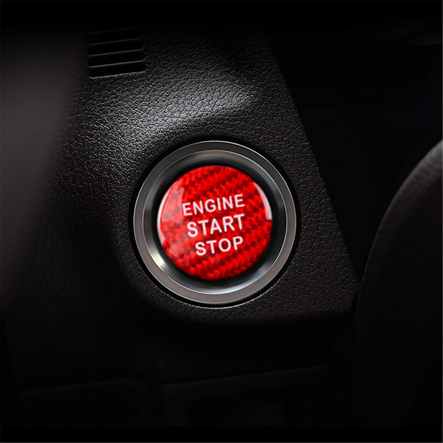M.JVisun Red Ignition Start Switch Sticker For Lexus ES GS IS LX NX RC F RX Engine Start Button Cover Genuine Carbon Fiber Material-image-30