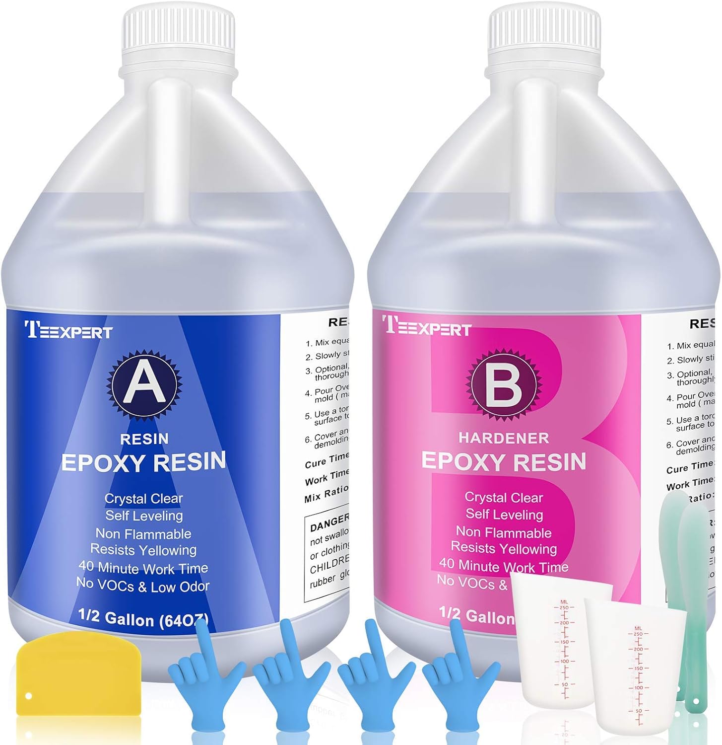 Buy 1 Gallon Epoxy Resin and Hardener Kit Crystal Clear for Jewelry DIY