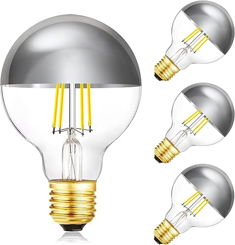 Miniatura 9 de XININSUN Bombilla regulable G16.5, bombilla E12 de 40 W, luz blanca suave de 3000 K, 400 lúmenes, G50, 4 W, bombillas LED vintage, filamento Edison
